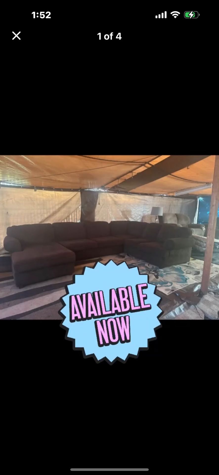 Brown couch good condition clean we sell the time delivery $40 local
