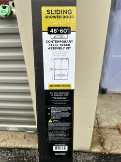 Delta 48-60 in. Contemporary Frameless Sliding Shower Track Assembly Kit in Nickel