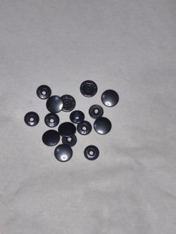 8 Shiny Black Snap Fastener Cap Socket Sets 1/2" Cap 7/16" Post