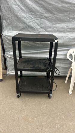 Rolling utility cart with power strip