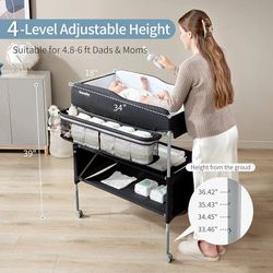 Sweeby Rolling Foldable Baby Diaper Changing Table Station Organizer