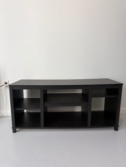 Black TV Stand with Open Shelving