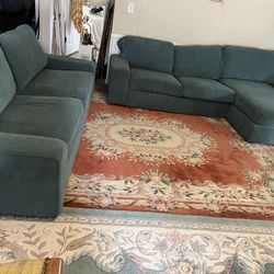 Sea Blue Sofa Section Large 3 Pieces 