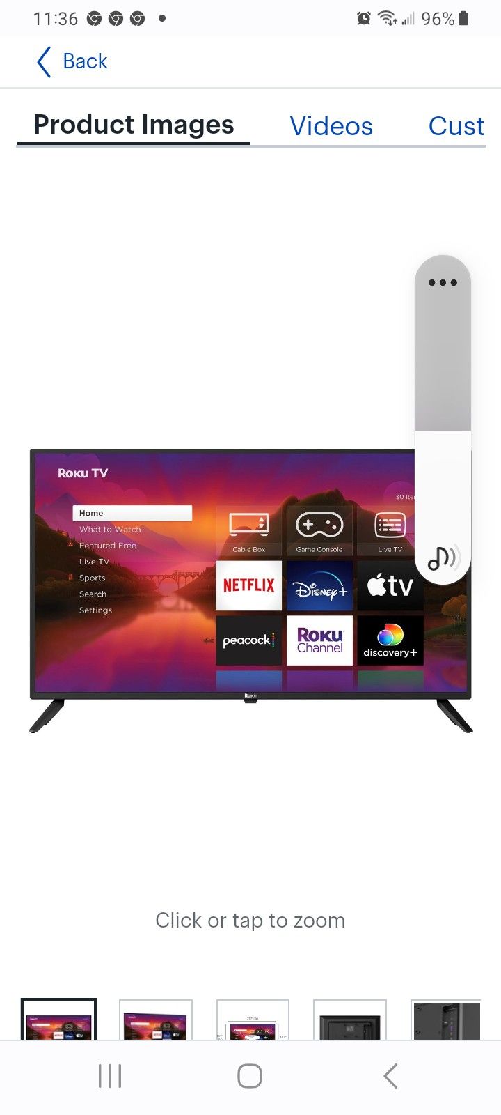 24 INCH ROKU TV WITH ROMOTE