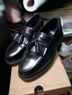 Dr. Martens Black Leather Tassel Loafers
