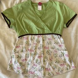 Disney Tinker Bell Scrub Uniform Top Size XS