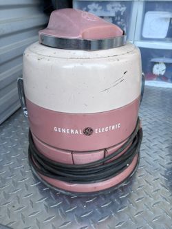 General Electric Canister Vacuum Pink Beige Bagged Corded with Floor Brush