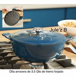 Princess House Olla De 3.5 Qts De Hierro Forjado Nueva En Su Caja 