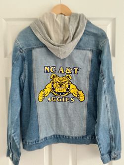 HBCU North Carolina A&T  Aggie Pride Bulldog BLUE Adult Denim Jacket Size M