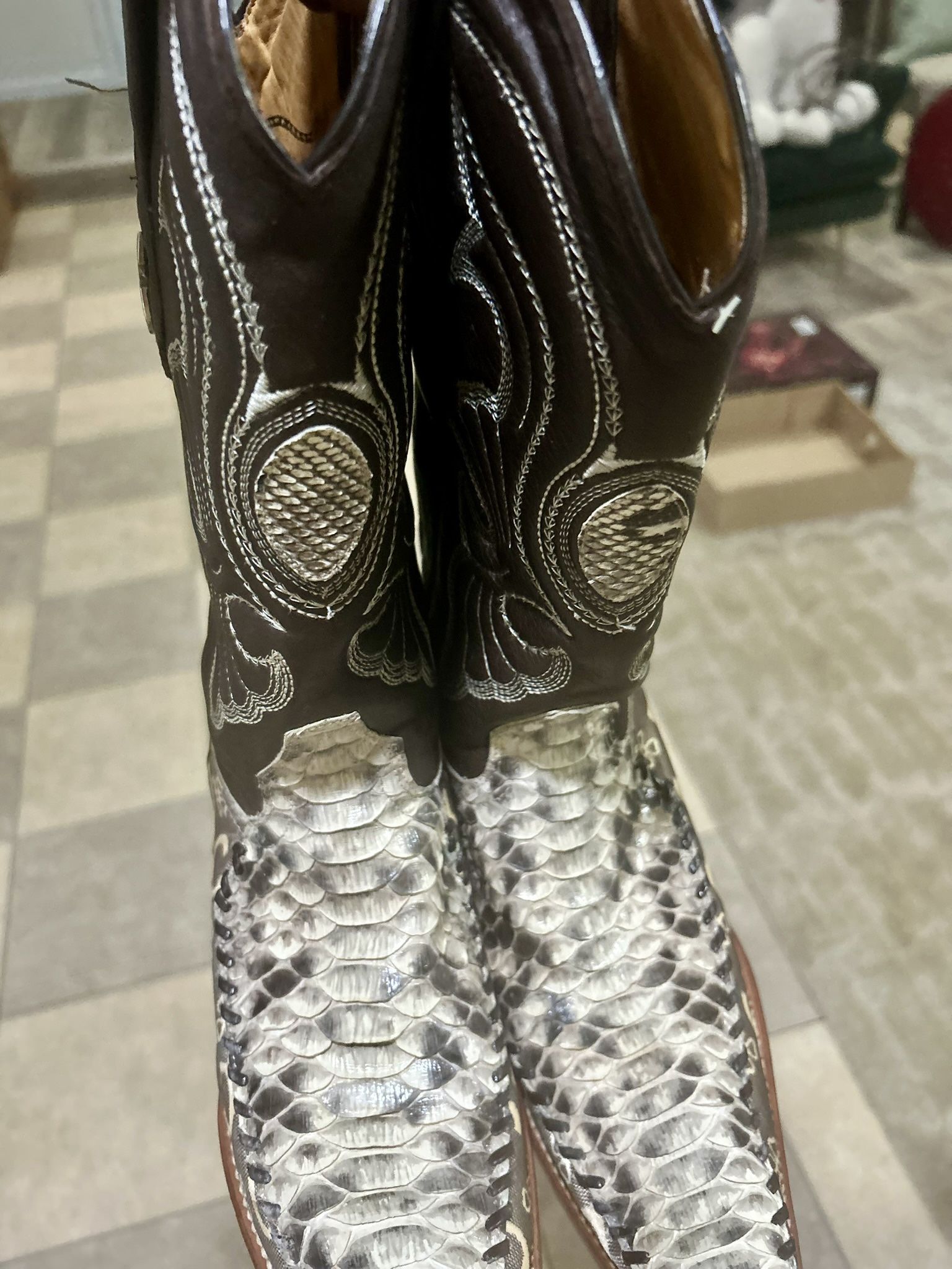 botas los altos western wear de piel de culebra de cascabel