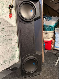 12 inch alpine subwoofer speaker with box and amp