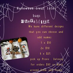 Customize Halloween Treat Tote Bagss
