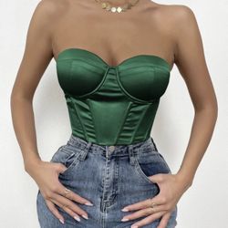 Corset Top In Green 