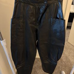 Black Leather Jeans Size 8 In Women’s