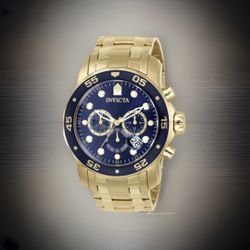 Invicta Pro Diver Scuba Men's Watch - 48mm (PF14074) 18KT Gold Plated Brand New