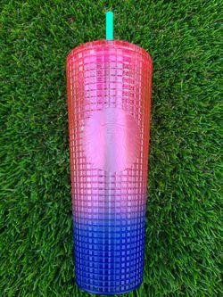 Starbucks Gradient Grid Watermelon Ombre Pink Venti Tumbler Cold Cup