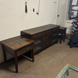 Entertainment Center with 2 End Tables