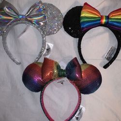 Minnie Mouse ears magic mirror rainbow pride