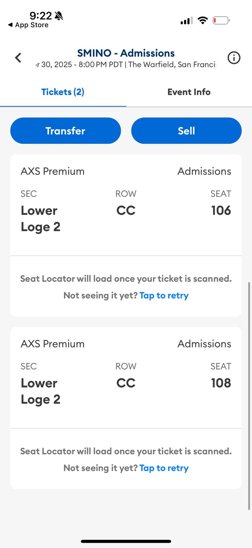 Smino @ Warfield - 2 Tix (4/30)
