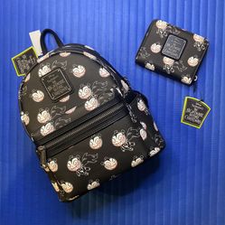 Loungefly NBC Nightmare Before Christmas Vampire Scary Teddy Mini Backpack and Matching Wallet - Older Bag - Both NWTs 