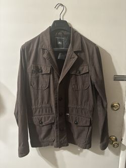 MENS OBEY PROPAGANDA JACKET - SIZE LARGE - BROWN