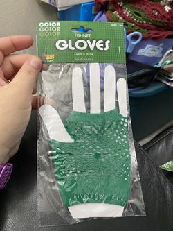 New Green Fishnet Gloves costume Accessory!