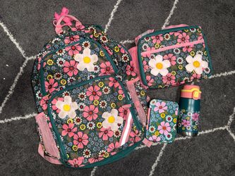 Kids Cat&Jack Backpack Lunch Bag Water Bottle Set