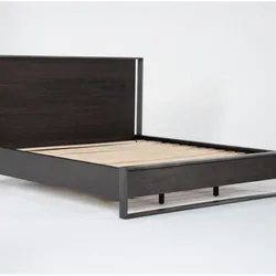 Living Spaces Lars Queen Wood & Metal Panel Bedframe with LED Lights - Mint Condition!