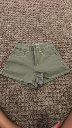 size 2 green high rise mom shorts