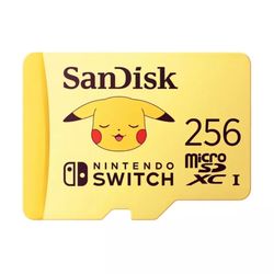 San Disk Pokémon Pikachu microSDXC Card Nintendo Switch 256 GB New Game Memory