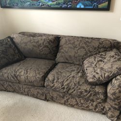 Matching down sofa and loveseat