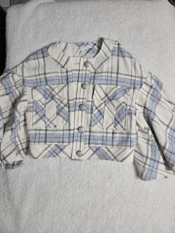 Nwot Veronica Beard Nikolai Tweed Puff Sleeves Crop Top 