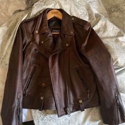 Women’s Straight To Hell Brown Leather Jacket 