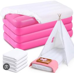 Inflatable mattress and sheets for tents