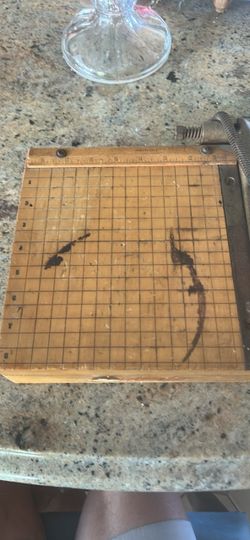 Vintage Wooden Paper Trimmer Guillotine Cutter