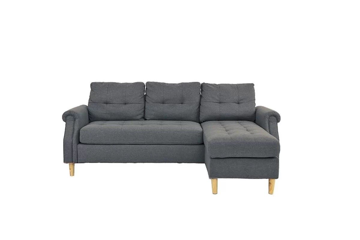 Reversible Sectional Sofa Set Blue Grey