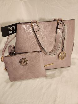Mia K Collection Pink Purse With Clutch Purse