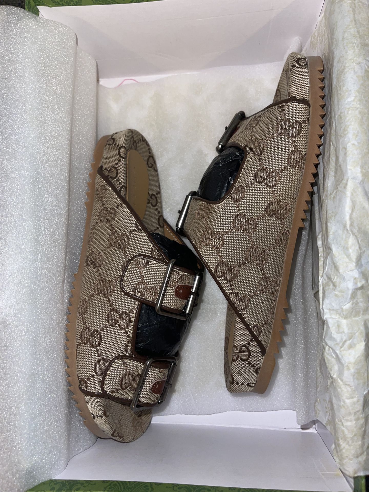 Authentic Gucci Birk Style Sandals With Box And Bags