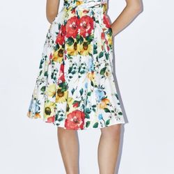 Zara Floral Midi Belted Dress Size S  Worn 1x to a Garden Wedding Washed and ready for a new home. 
