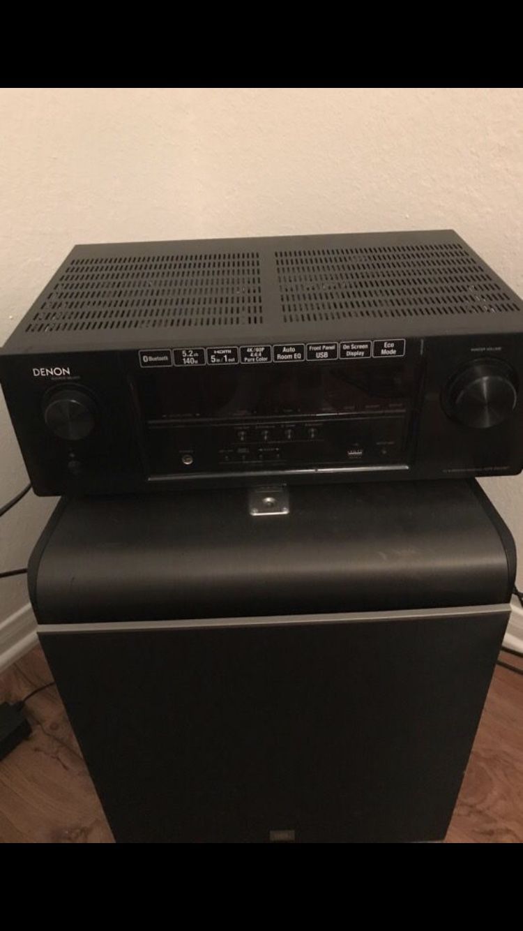 Sony speaker set with Denon Tuner. (DM about 12 inch just subwoofer)