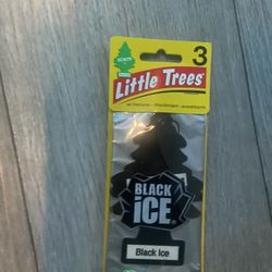 Little Trees Black Ice Car Air Freshener - Black
