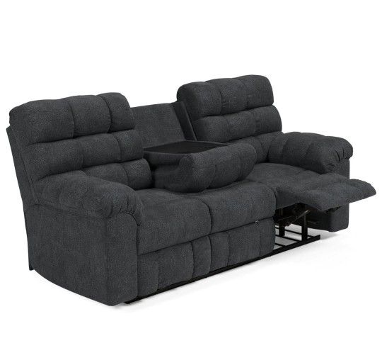Wilhurst Marine Reclining Sofa with Drop Down Table
