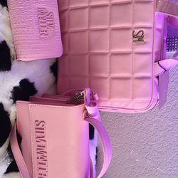 Pink Steve Madden Bundle Purse And Makeup Bag NO WALLET 