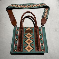 Wrangler Turquoise Southwest Small Crossbody Tote