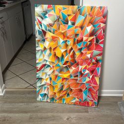 Abstract Geometric Canvas Painting 