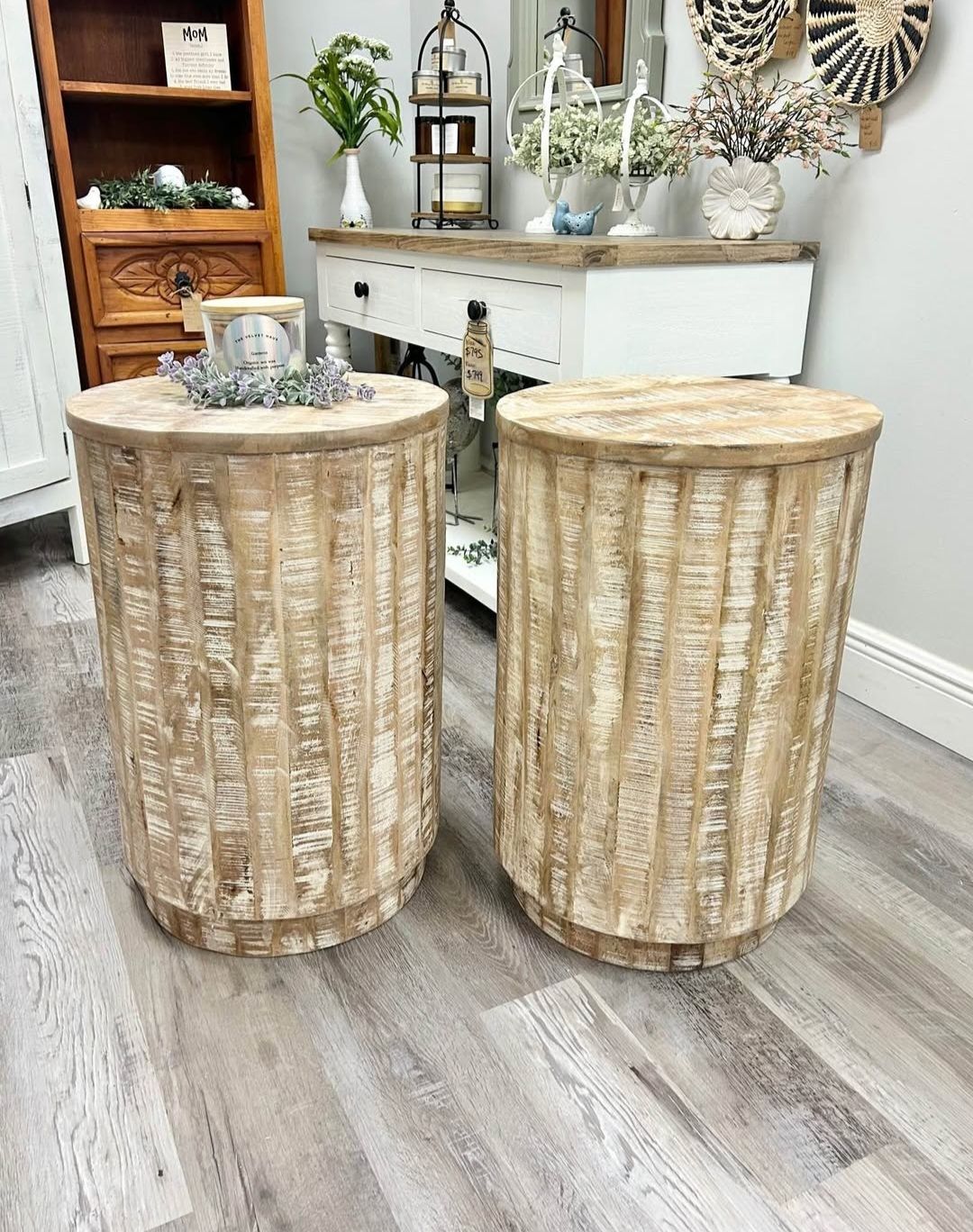 SALE New solid mango wood side/accent table set