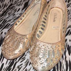 Gold Flats Girls Size 3