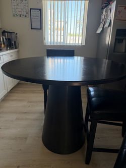 Round Black Counter Height Dining Table