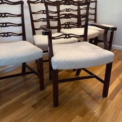 Set Of Vintage Mahogany Dining Chairs 