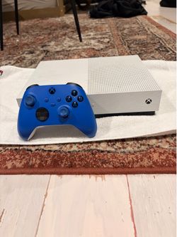 Xbox one s with cables and controller